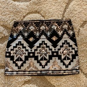 Sequined Mini Skirt